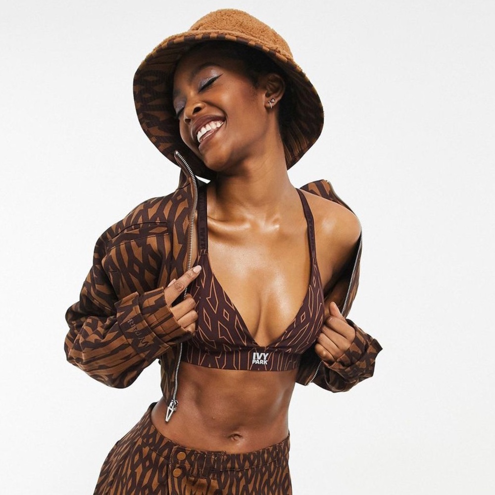 Ivy Park Low Support Triangle Bra  | Brown | Size S